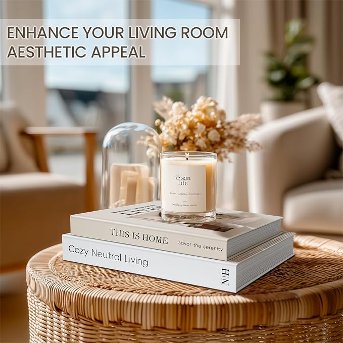 Decorative Books for Neutral Home - Fake Books Storage Box for Decoration - Set of 2 Coffee Table Book - Photo Storage Keepsake Box for Room Bookshelf Decor, Beige