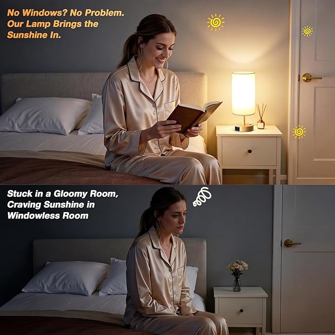 Light Therapy Lamp 10000 Lux, Sun Lamp with Remote Control, 3 Color Temperature & Stepless Dimming, Happy Sunlight Lamp, Daylight Lamp for Home, Office, Decoration Use As Lift Mood, Happy Life