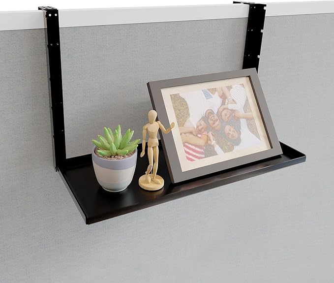 Office Cubicle Shelf - 14.2'' x 5.9'' Storage Organizer Floating Corner Rack Hanging Shelf Height Adjustable Home Office Essentials for Planter Statue Decor Photo Frame