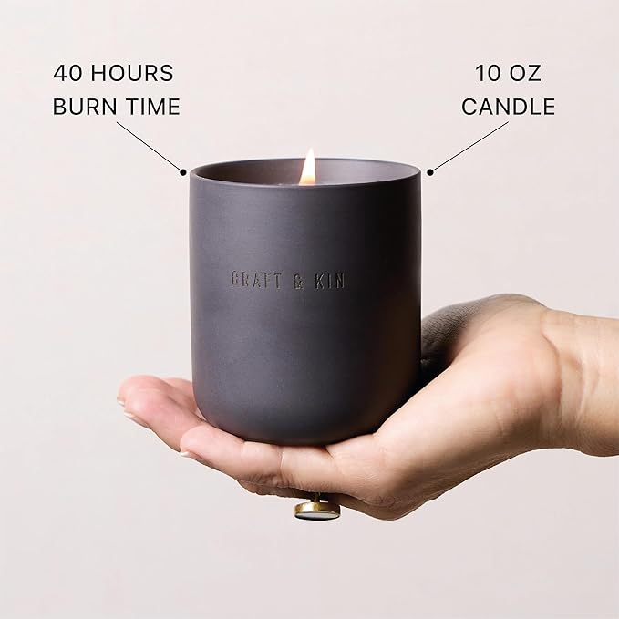 Earthenware Soy Candle in Santal Woods by Craft & Kin