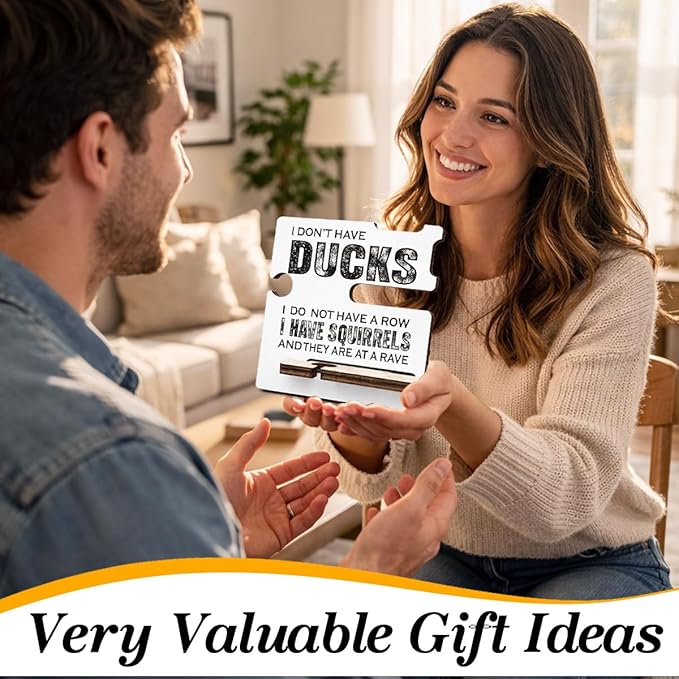 Funny Office Desk Decor - Multi-functional Desk Organizer - Humorous I Do Not Have Ducks Quote Wooden Sign for Office Desk Shelf Decor