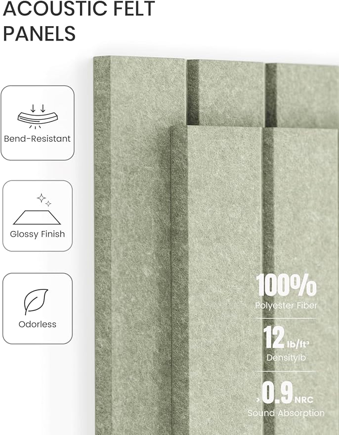Fluxynara Large Felt Bulletin Board 48" x 36" Cork Board Alternative-12 Pack with 70 Safe Removable Adhesive Tabs, Cork Boards for Walls Cork Board for Home Office Classroom Pin Board - Sage Green