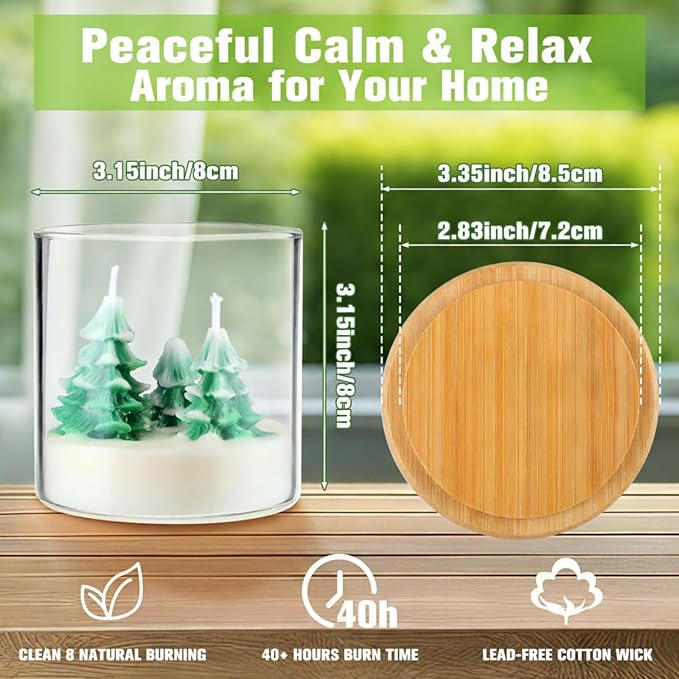 Tondiamo Christmas Candles Gift, 3.15 inch Scented Decorative Christmas Tree Votive Candles for Xmas Gifts Party Favors Wedding Baby Shower Spa Home Decoration Gifts