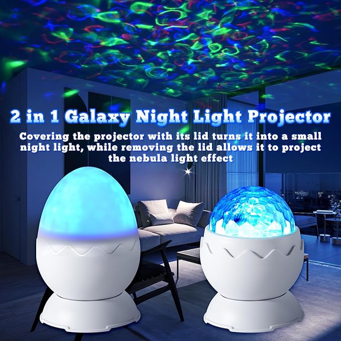 Galaxy Projector, Light Projector, Night Light Projector with Remote Control, Galaxy Light Projector, for Kids Adults, Bedroom, Home Theater, Christmas, Birthdays (White)