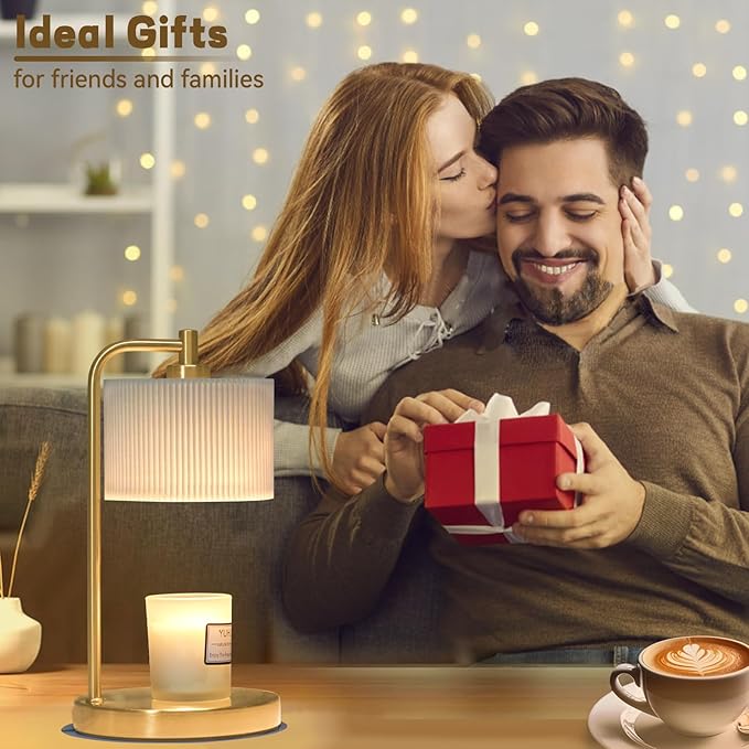 NITOWOLF Candle Warmer Lamp with Timer, Dimmable Wax Warmer Lamp Candle Lamp for Scented Candles with Bulbs, Mothers Day Gifts for Mom, Birthday Gifts for Women (Gold)