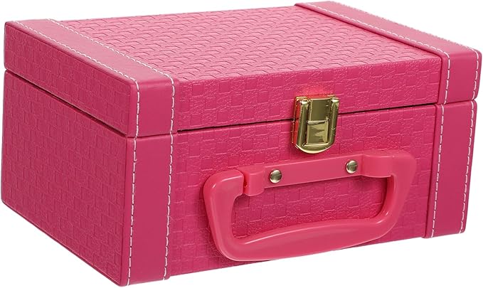 balacoo Elegant Jewelry Box Organizer Pink Storage Case for Jewelry Makeup and Accessories Buckle Lock for Women and Girls