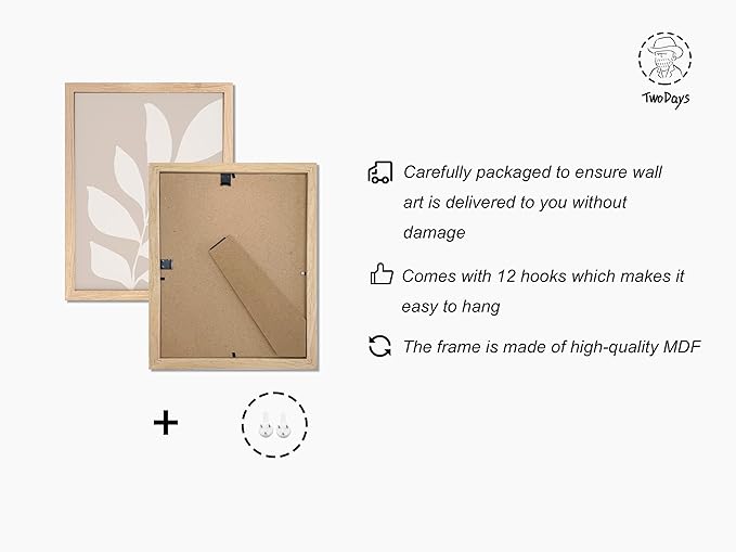 TwoDays Vanilla Girls Room Decor, Clean Girl Aesthetic Wall Art, Boho Beige Posters for Bedroom, Minimalist Cream Prints, Abstract Brown Pictures for Woman. (Set of 6, 10L x 8W, Framed)