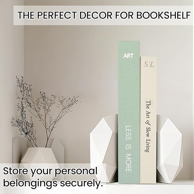 Minimalist Decorative Books - Fake Books Storage Box for Decoration - Set of 2 Linen Coffee Table Decor - Photo Storage Keepsake Box for Room Bookshelf Decor, Sage