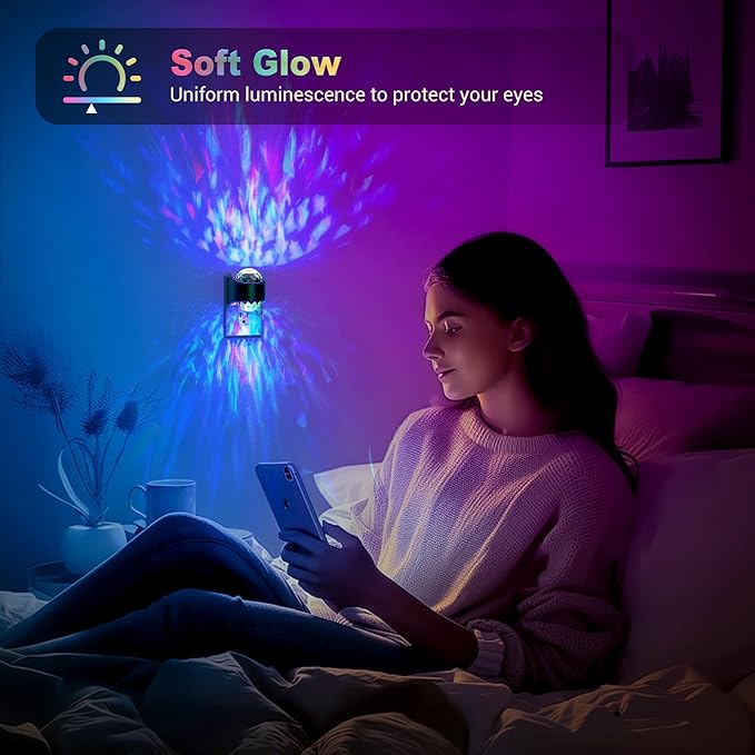 JandCase Night Lights Plug into Wall,2 Pack Star Projector RGB Night Light with 9 Color Change, Automatic Galaxy Nightlight Plug in with Light Sensor for Bathroom Hallway Room Decor
