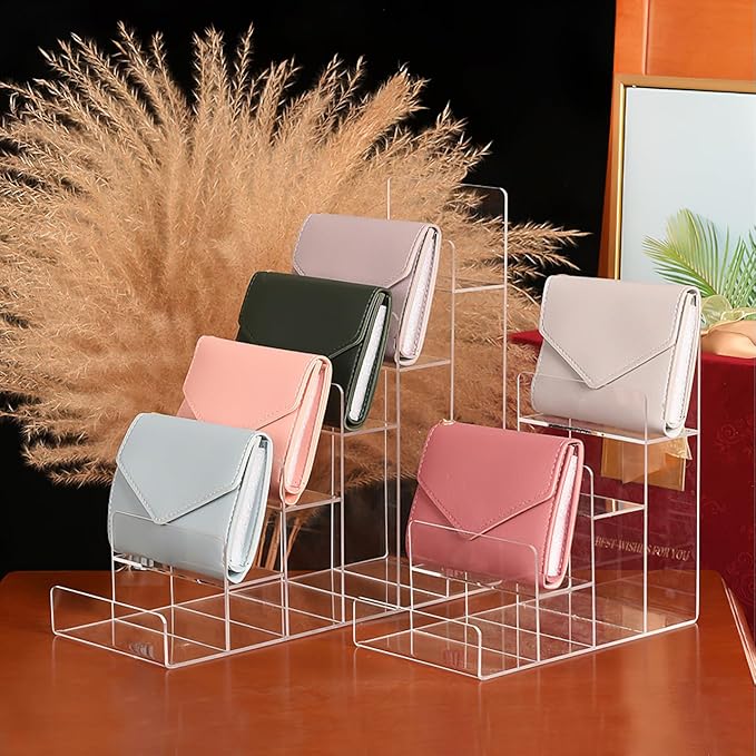 Cabilock 4-Tier Clear Acrylic Display Riser, Sturdy Tiered Organizer for Perfume Makeup Jewelry, Desktop/Retail Counter Display Stand for Home & Vendor