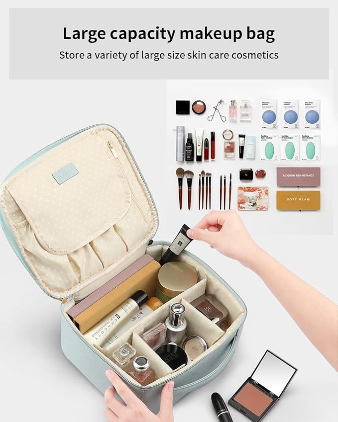 Vlando Make up Bag for Travel and Small Jewelry Case for Girl Gift,Earrings Necklace Ring Box