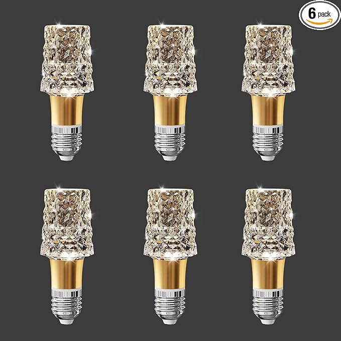 6pcs Acrylic Decorative E26 LED Light Bulbs 5w Equivalent 30 watt, Unique Fancy Light Bulb Warm 3000k,Non-dimmable Lightbulbs for Living Room Dining Room,150 Lumens (B014-Warm-3000k, 6pcs)