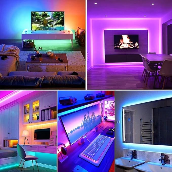 ZSLAIFU 5V RGB USB LED Light Strip, 3.28FT COB LED Strip Lights, RGB 5V LED Lights, Small LED Strip Light, TV Lights for TV Under Cabinet Kitchen Living Room Shelving or Displays (RGB, 3.28ft)
