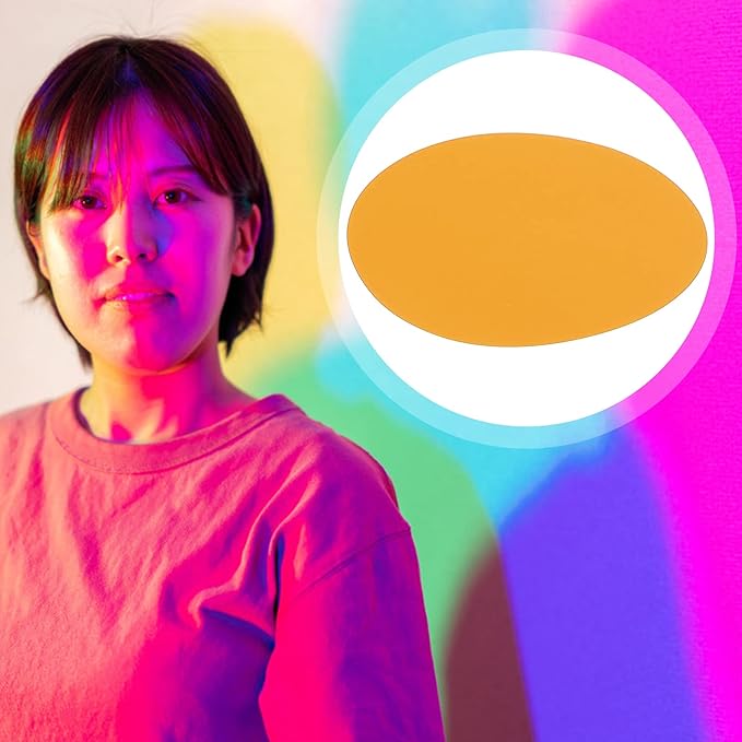 SOLUSTRE Sunset Ambient Light Film 2.6 Inch Transparent Orange Filter Sheet for Atmosphere Lighting and Multi-Color Sunset Lamp Effects