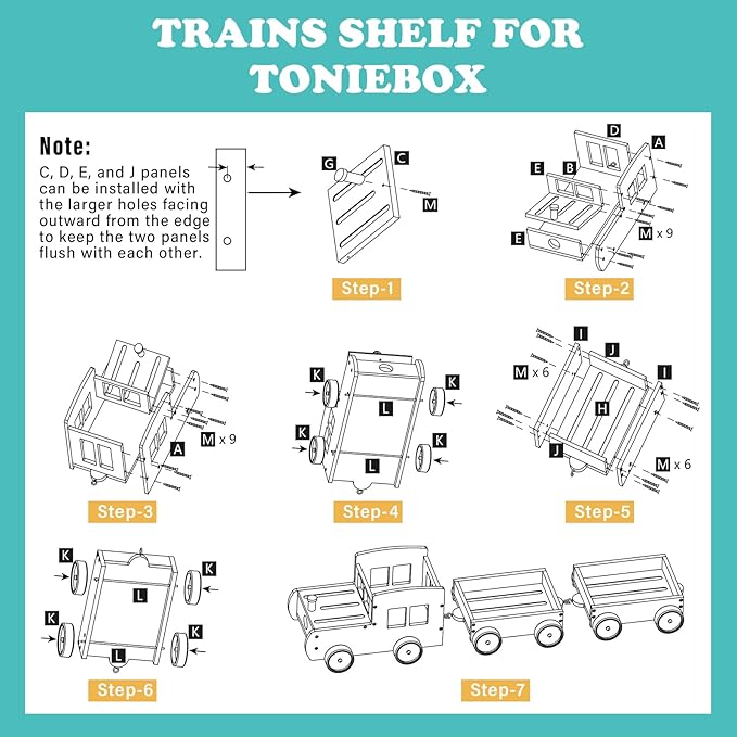Train for Tonies Box 1/2 Organizer Storage Shelf, Wooden Bus Magnetic Storage Holder for Toniebox Player Tonies Figures Characters for Children, Display Collection 20~30 Tonie Box Characters