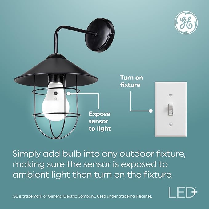 GE LED+ Dusk to Dawn LED Light Bulbs, Automatic On/Off Outdoor Security Lights, Soft White, E12 Candelabra Base (8 Pack)