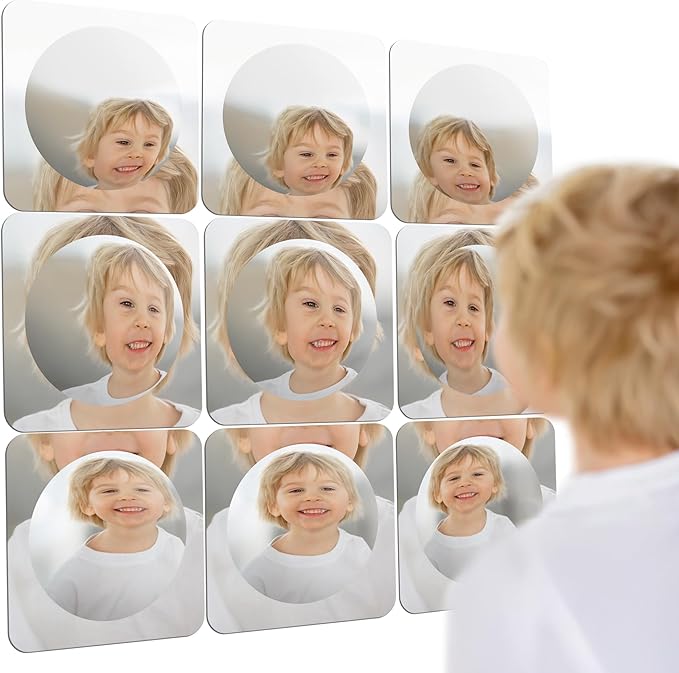 Special Supplies Sensory Bubble Wall Mirror - Interactive Acrylic Mirrors for Wall Decoration and Sensory Toys for Kids Classroom or Home -Sensory Room Decor -Visual, Tactile Stimulation (9 Pk)