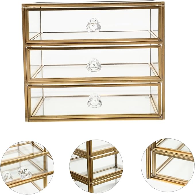 Multi-layer Transparent Jewelry Storage Case Elegant Drawer Organizer for Necklaces Rings and Bracelets Stylish Desktop Display Container for Home Dorm Use Large
