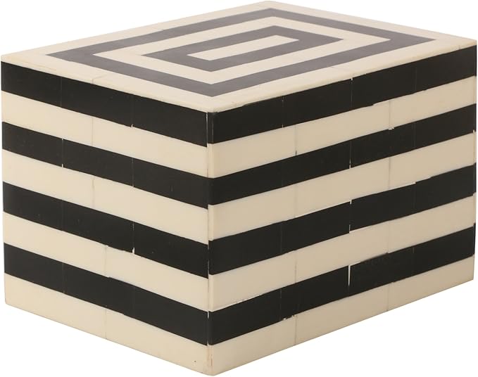 Handicrafts Home Decorative Keepsake Box 6x4.5 – Small Organizer Box with Lid, Boho Decorative Storage, Retro Memory Box, Unique Coffee Table Décor, Jewelry or Trinket Box, Modern Shelf Decorative Box