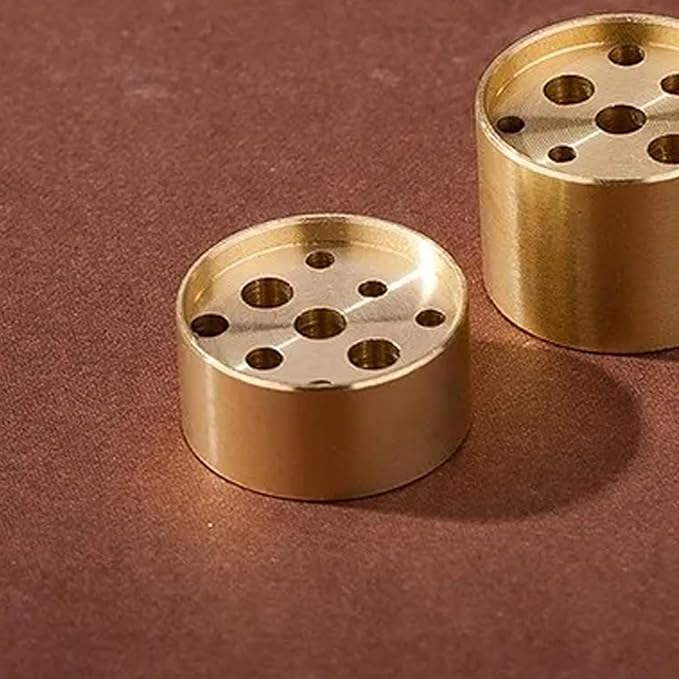 Small Brass Incense Holder with 9 Holes, Mini Incense Stick Holder for Meditation Yoga Relaxation, Alloy Burner for Traditional Japanese Nepal Sticks, Home Office Decor