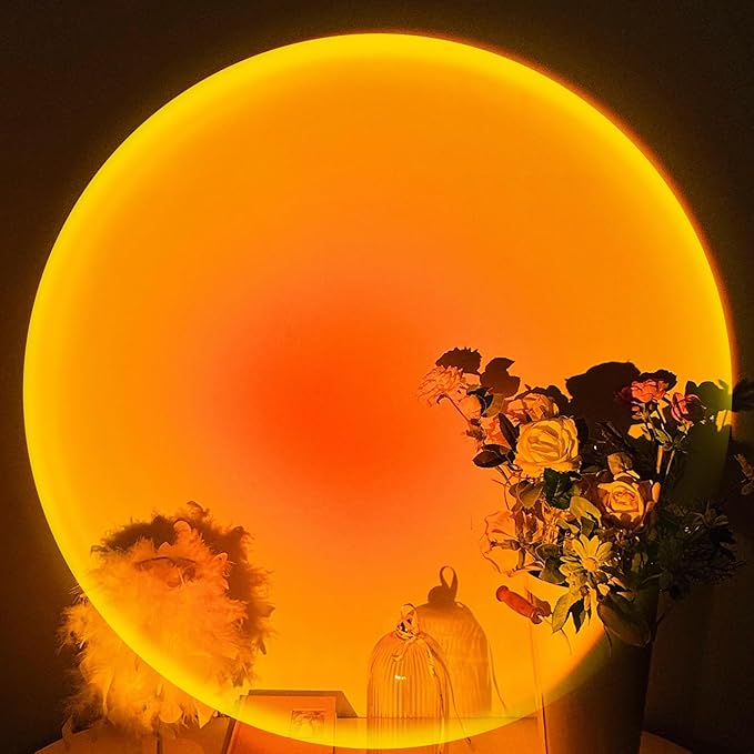 XEBKOR Sunset Lamp Projector,360 Degree Rotation Sun Lamp Led Night Light with USB Port,Sunset Lamp for Room Decor, Photography,Tiktok Live,Christmas Gifts for Women