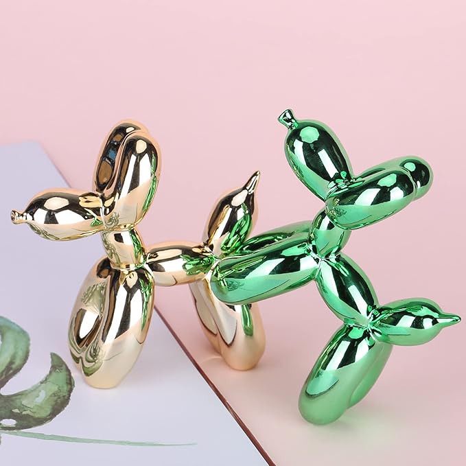 Gold Balloon Dog Decor,Gold Room Decors,Balloon Animal Preppy Room Shelf Decor,Cute Statue Home Decors,Bedroom Modern Sculpture Desk Decoration,Golden Decorations Figurines