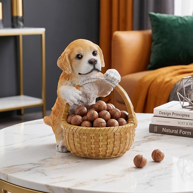 Dog Resin Storage Basket, Desktop Organizer for Remote & Keys, Cute Home Decor Tray, Ideal present for Pet Lovers.(Labrador)