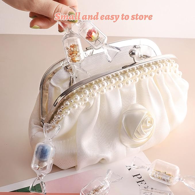 Candy Shaped Storage Box- 10 Pcs Mini Candy Shape Clear Jewelry Storage Case Transparent MakeUp Earrings Travel Storage Container Organizer