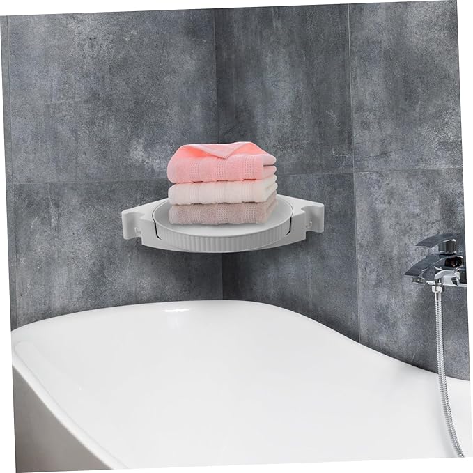 KICHOUSE Plastic Rotating Makeup Organizer Wall-mounted Spice Storage Rack Kitchen Bathroom Storage