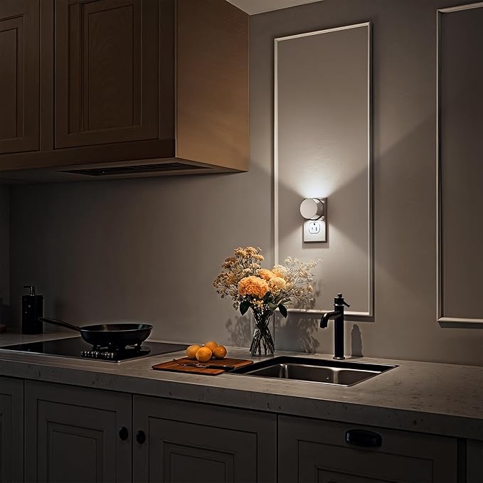 Briignite Night Light[2 Pack], Night Lights Plug into Wall, 3 Level Brightness Adjustable Plug in Night Light, Dusk to Dawn Sensor, Nightlights for Adults, Bedroom, Bathroom, Hallway, 5000K