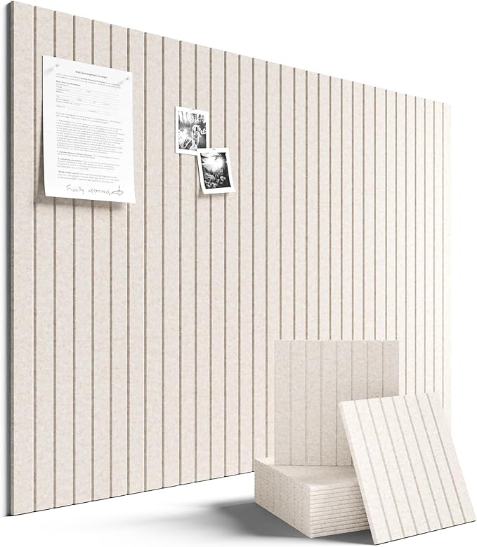 Fluxynara Large Felt Bulletin Board 48" x 36" Cork Board Alternative-12 Pack with 70 Safe Removable Adhesive Tabs, Cork Boards for Walls Cork Board for Home Office Classroom Pin Board (Oatmeal)