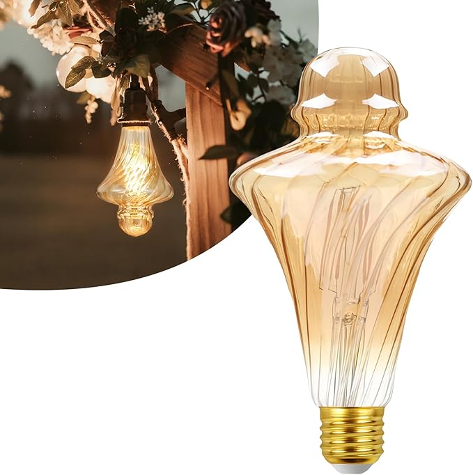 40 Watt Decorative Vintage LED Light Bulbs, Golden Hat 4W LED Filament Edison Bulb,2700K Oversized Warm Lights,Non-Dimmable E26 Lamp Base,1-Pack