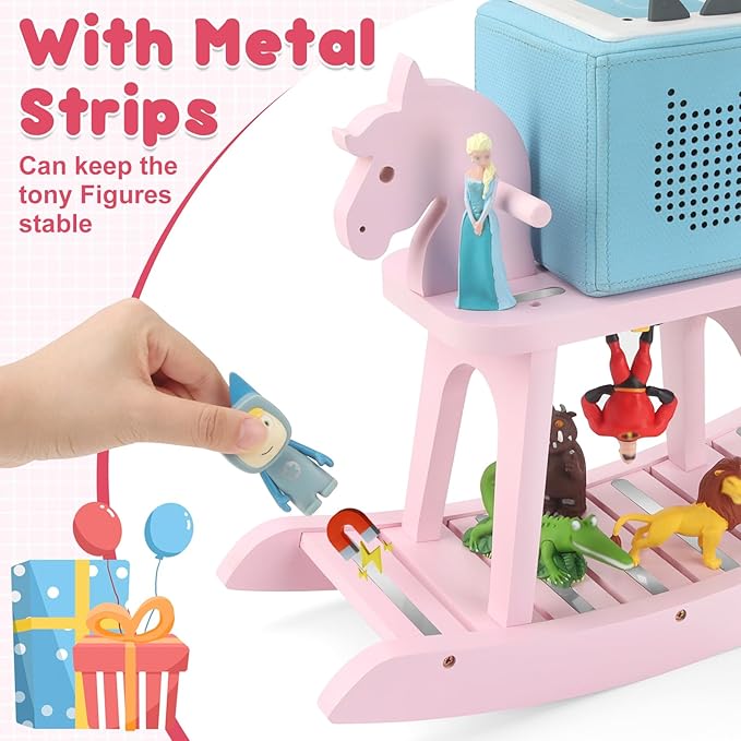 Pink Unicorn for Tonies Box Organizer Shelf Storage, for Tonie Shelf Magnetic, Compatible with Tonie Box 1/2 Player Tonies Figures Characters for Children, Display Collection 10~15 Characters