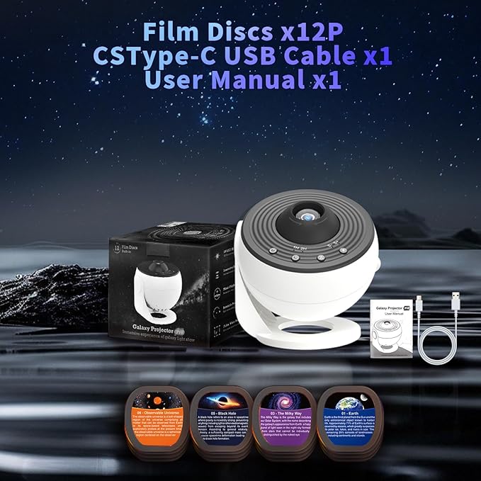 13 in 1 Planetarium Projector, Galaxy Star Projector for Bedroom with Constellation Solar System, 360° Rotating Ceiling Night Light Projector with Timer HD Projection for Kids Adults Room Decor Gift