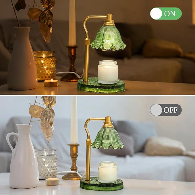 Candle Warmer Lamp with Timer Dimmable, Adjustable Candle Warmer Lamp for Jar Candles 3-Wick, Flameless Smokeless Candle Heater with 2 Bulbs, Home Decor Birthday Mothers Day for Women Mom