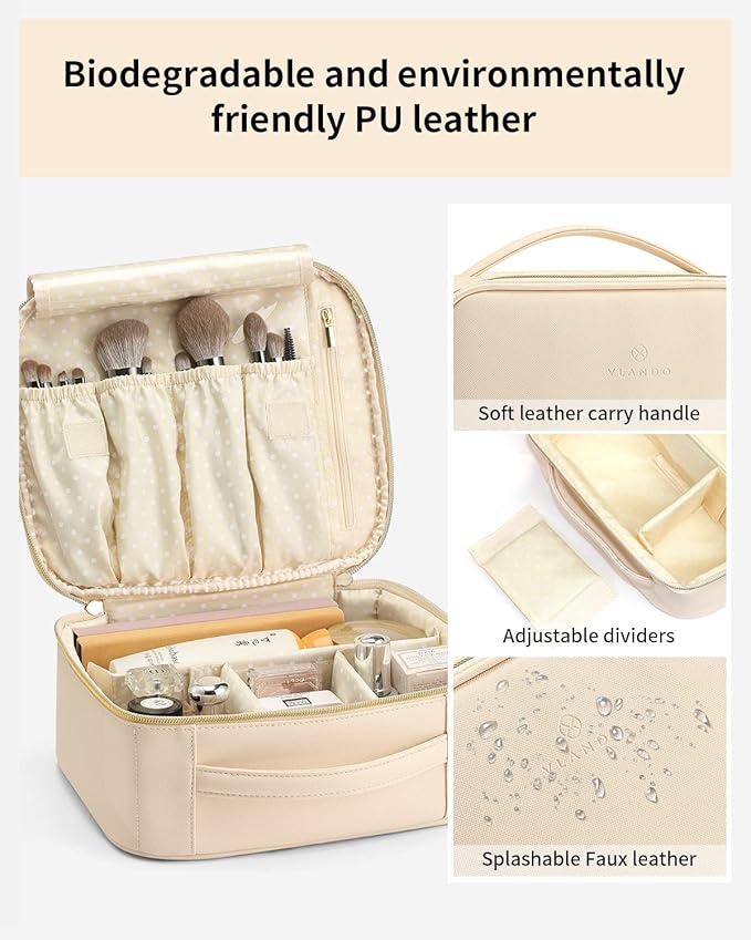 Vlando Make up Bag for Travel and Small Jewelry Case for Girl Gift,Earrings Necklace Ring Box
