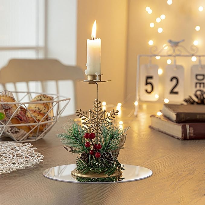 6 Pcs 7.87 Inch Round Mirror Candle Plate, Circle Mirror Centerpieces, for Table Centerpieces & Wedding & Christmas Decorations & Baby Shower Party (7.87'' Silver)