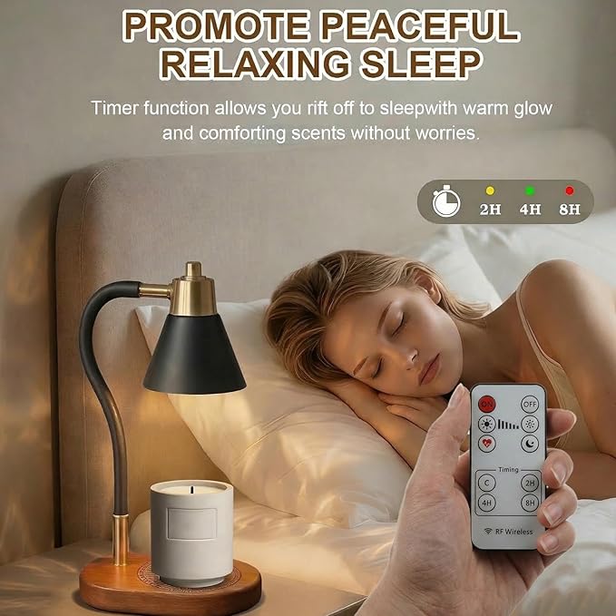 Candle Warmer Lamp with Timer and Wireless Remote Control, Gifts for Women, House Warming Gifts New Home Decor, Adjusting different shapes Adjustable Candle Light, for Jar Candles with 2 * 50W Bulbs
