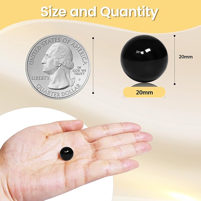 80Pcs Black Vase Filler Pearl Beads for Crafting 20mm Beads No Holes Decor Suitable for Wedding Decor, Party Decorations, Centerpiece Table Decorations
