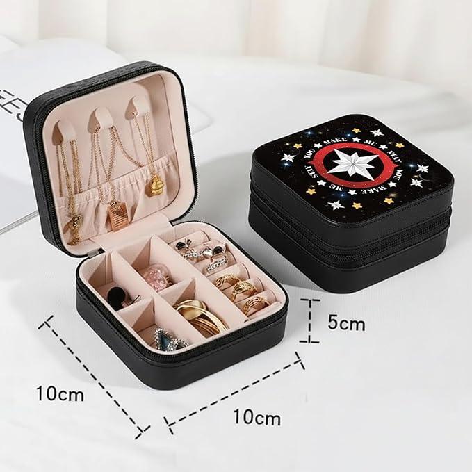 Travel Jewelry Box Organizer, Portable Jewelry Storage Case, Aesthetic Jewelry Organizer Gift for Women, Storage for Rings, Earrings & Accessories