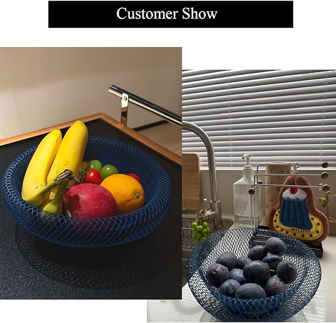 Nest Fruit Bowl with Drainer - Modern Home Decor, Creative Fruit Basket for Kitchen Counter, Dining Table, Living Room Coffee Table - Stylish Ins Aesthetic Storage & Display (Green)
