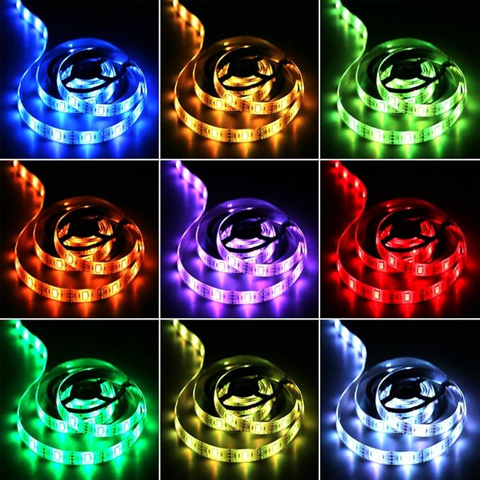2M/6.6FT Battery Powered LED Strip Lights, Flexible Color Changing RGB LED Light Strip, TV Backlight Background Lighting