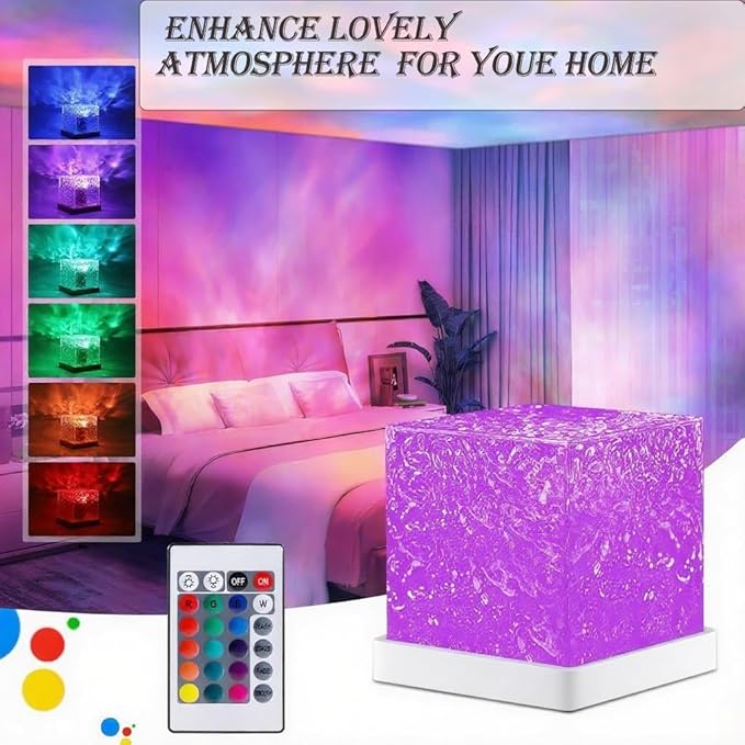 Ocean Wave Galaxy Projector,Night Light with Remote Control,16 Colors Gradual Rotating Northern Lights Lamp,Ideal for Bedroom/Party/Lava Lamp/Corner Lamp