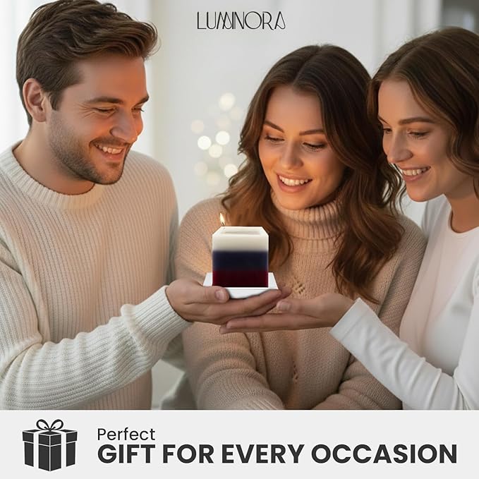 LUMINORA Spiral Scented Candle for Women & Men | Hand-Crafted Decorative Soy Wax Candle | Wooden Wick | Unique Twisted Spiral Burn Design | Aromatherapy Candle | Saltstone | (Mediterranean Sea Salt)