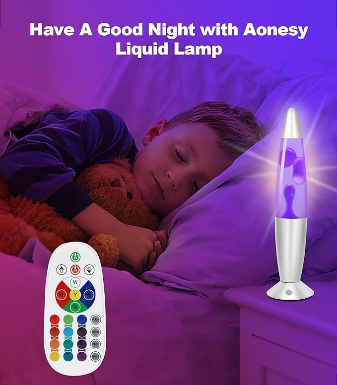 AONESY Liquid Motion Lamps with Remote 17 Color Changing Night Light 16 Inch LED Table Lamp Relaxing Liquid Light for Kids Adults Teens Room Decor Light Mood Lamp Classic Christmas Birthday Gift