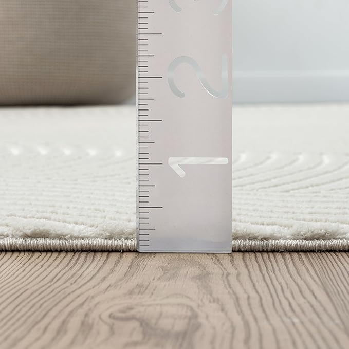 Abani Neutral Cream Area Rug 10' x 14' | White Luxury Zen Carpet | Minimalist Ivory Rugs for Bedroom, Living Room and Dining