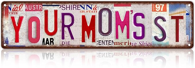Vintage Your Mom's St Wall Decor Street Signs Pink Room Metal Tin Signs Gife for Women Girl 16 x 4 Inches