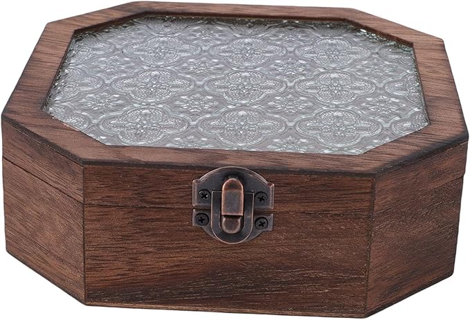 Vintage Floral Wooden Vintage Floral Wooden Jewelry Box - Small Decorative Makeup Organizer with Rustic Design - Elegant Storage for Jewelry and Cosmetics - for Any