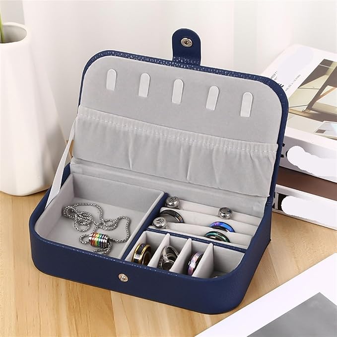 Makeup Organizer Retro Portable Jewelry Box Ear Studs Earrings Rings Bracelets Jewelry Storage Box Now Portable Storage Box Storage Box (Color : B, Size : 7.7 * 4.3 * 1.8in)