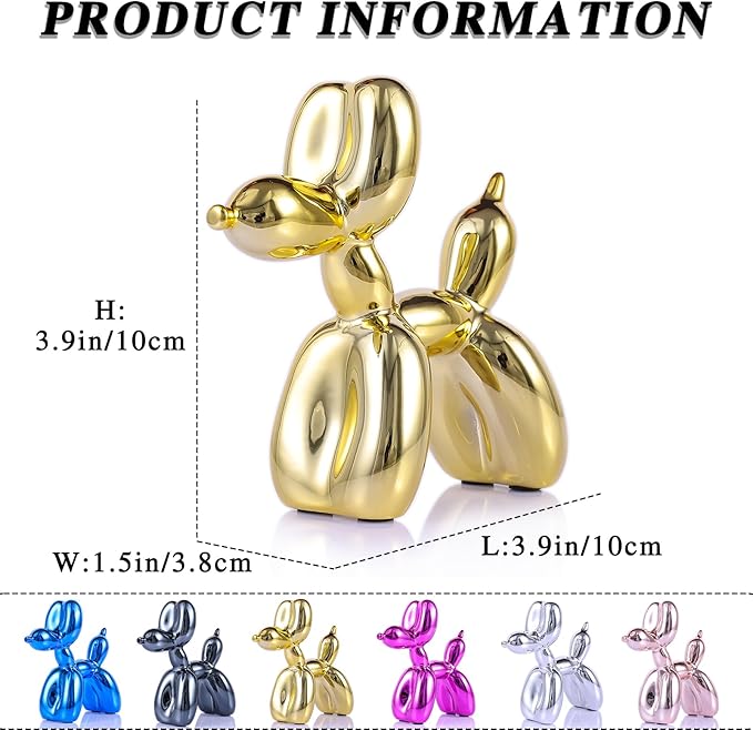 Gold Balloon Dog Decor,Gold Room Decors,Balloon Animal Preppy Room Shelf Decor,Cute Statue Home Decors,Bedroom Modern Sculpture Desk Decoration,Golden Decorations Figurines
